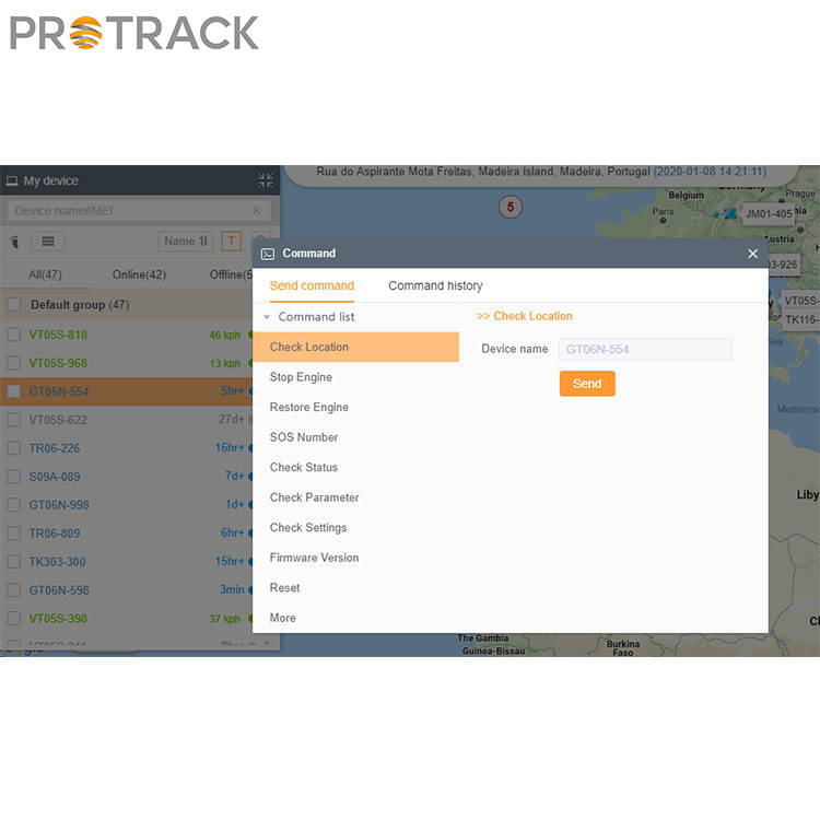 Plataforma de software para dispositivo de rastreamento GPS