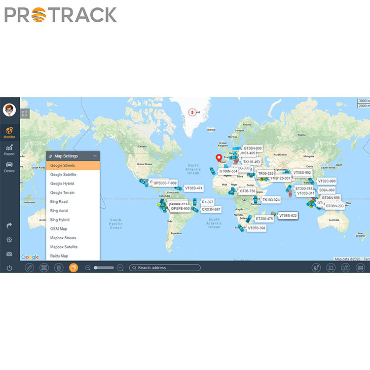 Plataforma de software de rastreamento GPS on-line para frota